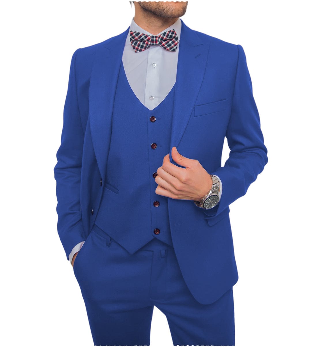 ceehuteey Business Flat 3 Pieces Men's Suit Blazer (Blazer+vest+Pants)