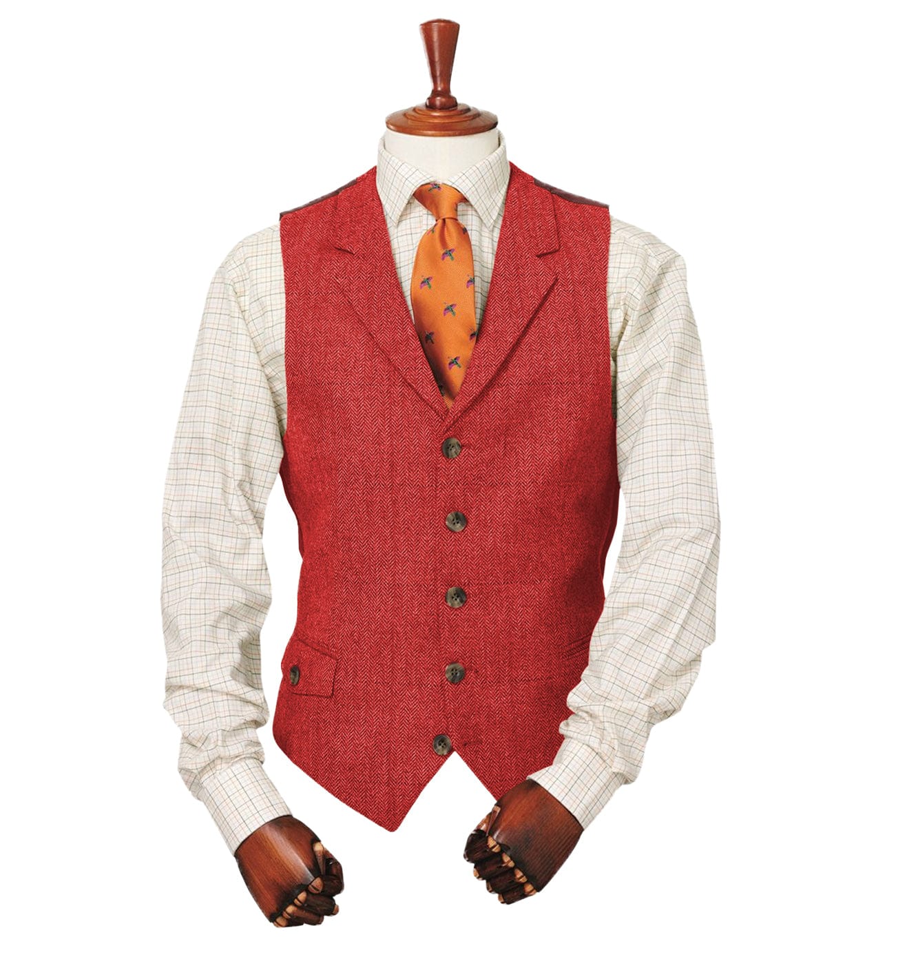 ceehuteey Copy of Men's Classic vintage Herringbone Notch Lapel Waistcoat