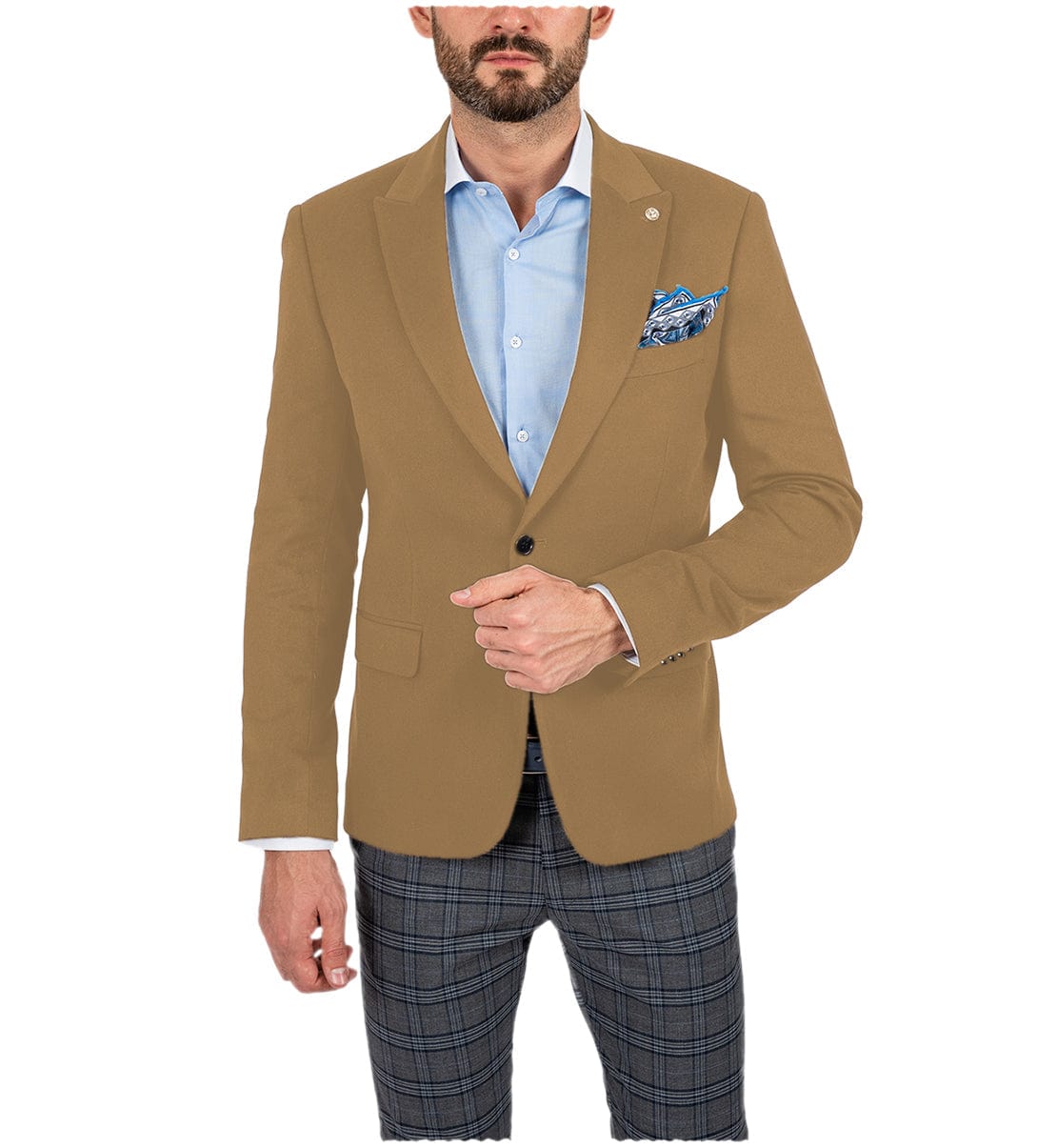 ceehuteey Flat Fashion Men's Flap pocket Suit Blazer