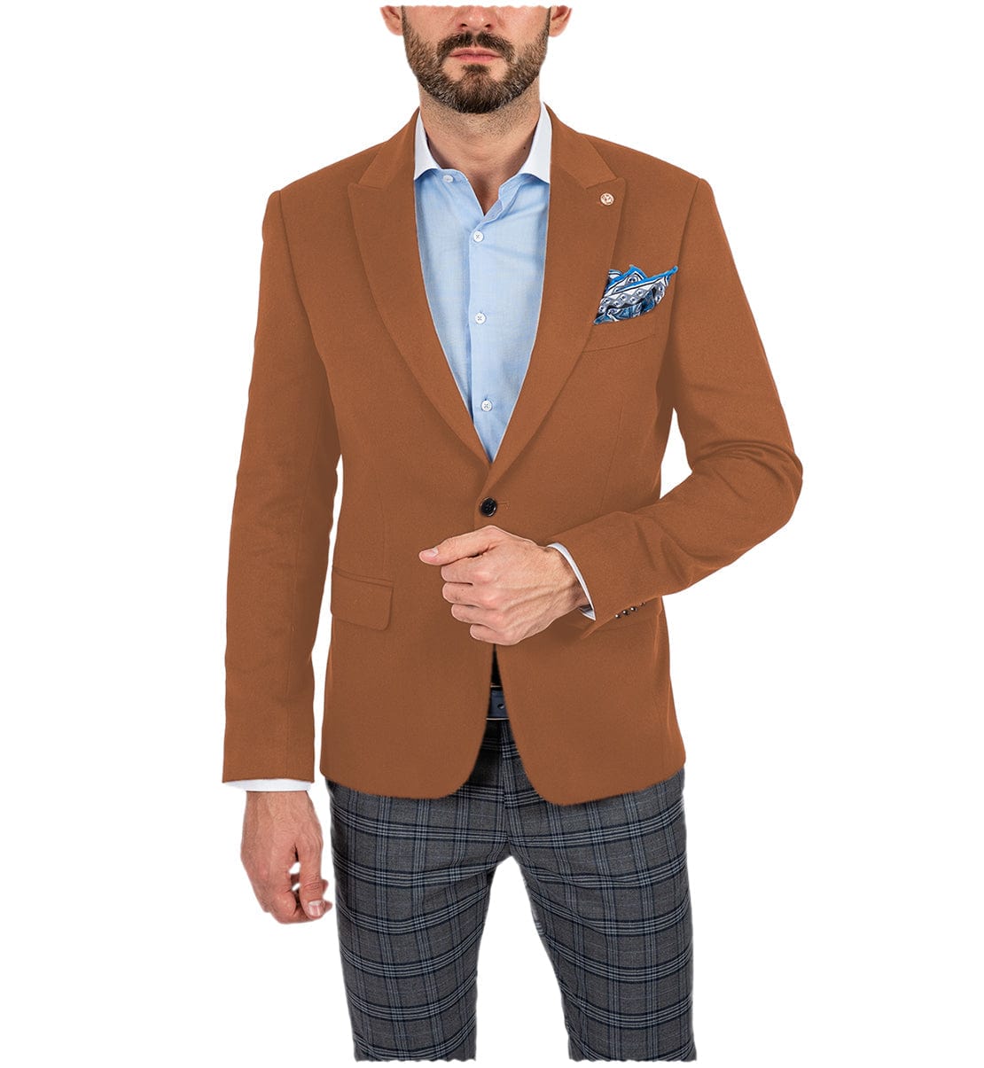 ceehuteey Flat Fashion Men's Flap pocket Suit Blazer