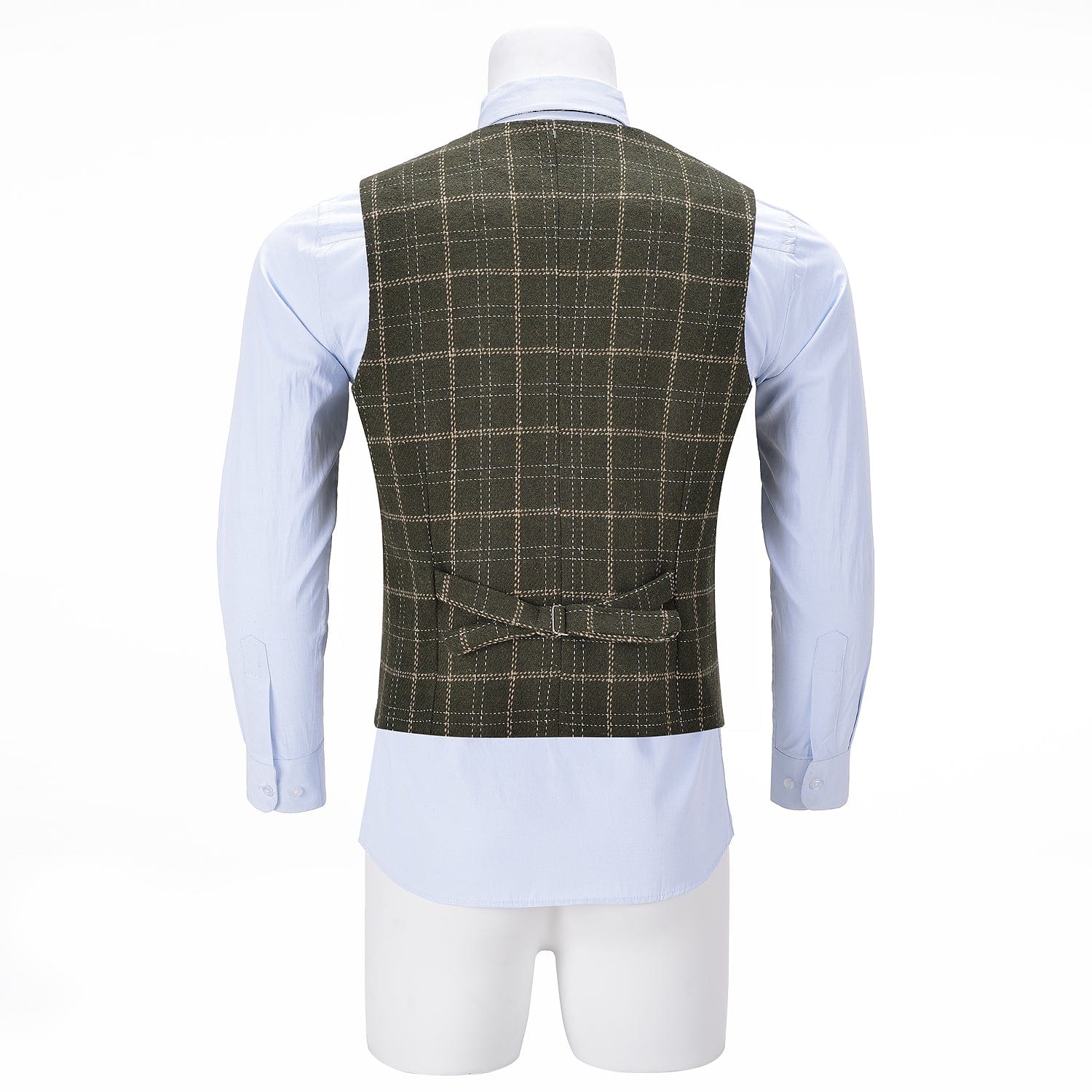 ceehuteey Formal Fashion Men's Suit Vest Tweed Plaid V Neck Waistcoat