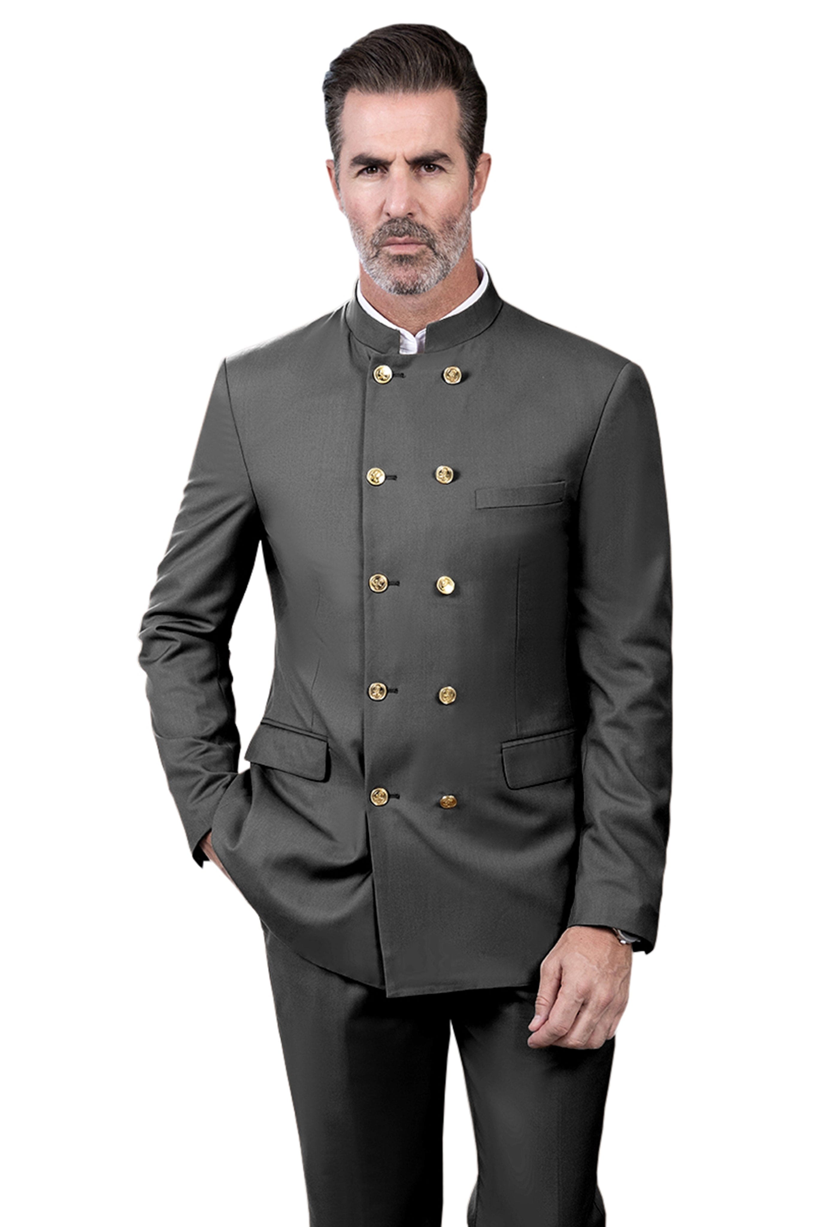 ceehuteey Men's 2 Piece With Metal Clasp Classic Fit vintage Double Breasted Suit