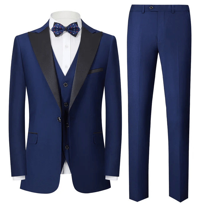 ceehuteey Men's 3-Piece One Button Peak lapel Slim Fit Suit For Wedding Or Party (Blazer+vest+Pants)