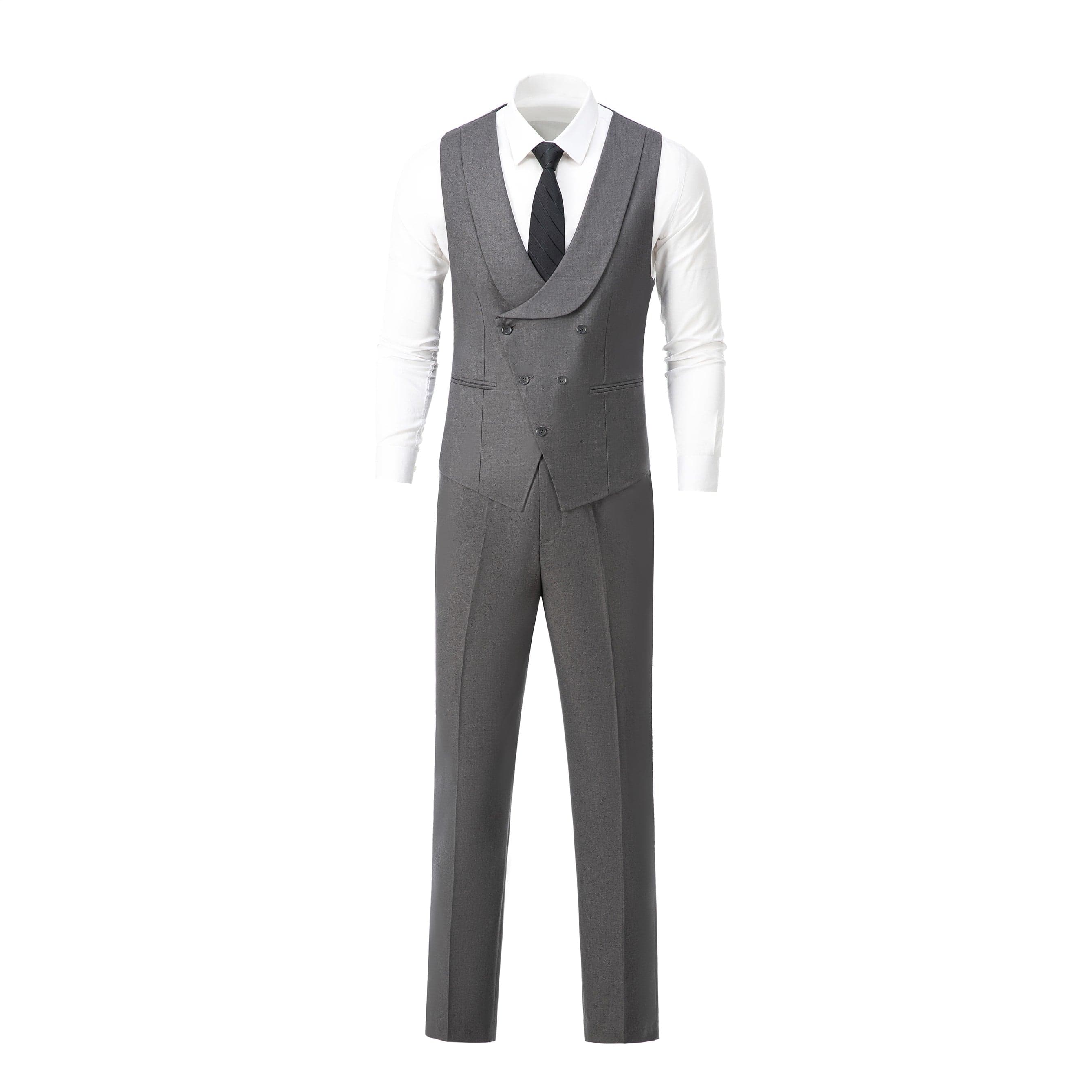 ceehuteey Men's 3 Piece Suits Slim Fit Notch Lapel Western Tuxedos (White Blazer+Vest+ Pant)