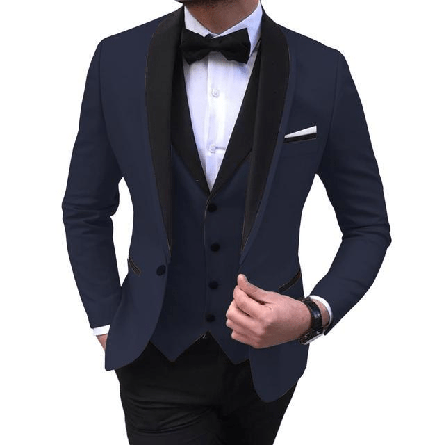 ceehuteey Men's 3 Pieces Fashion Shawl Lapel Tuxedos For Wedding Groomsmen(Blazer+vest+Pants)