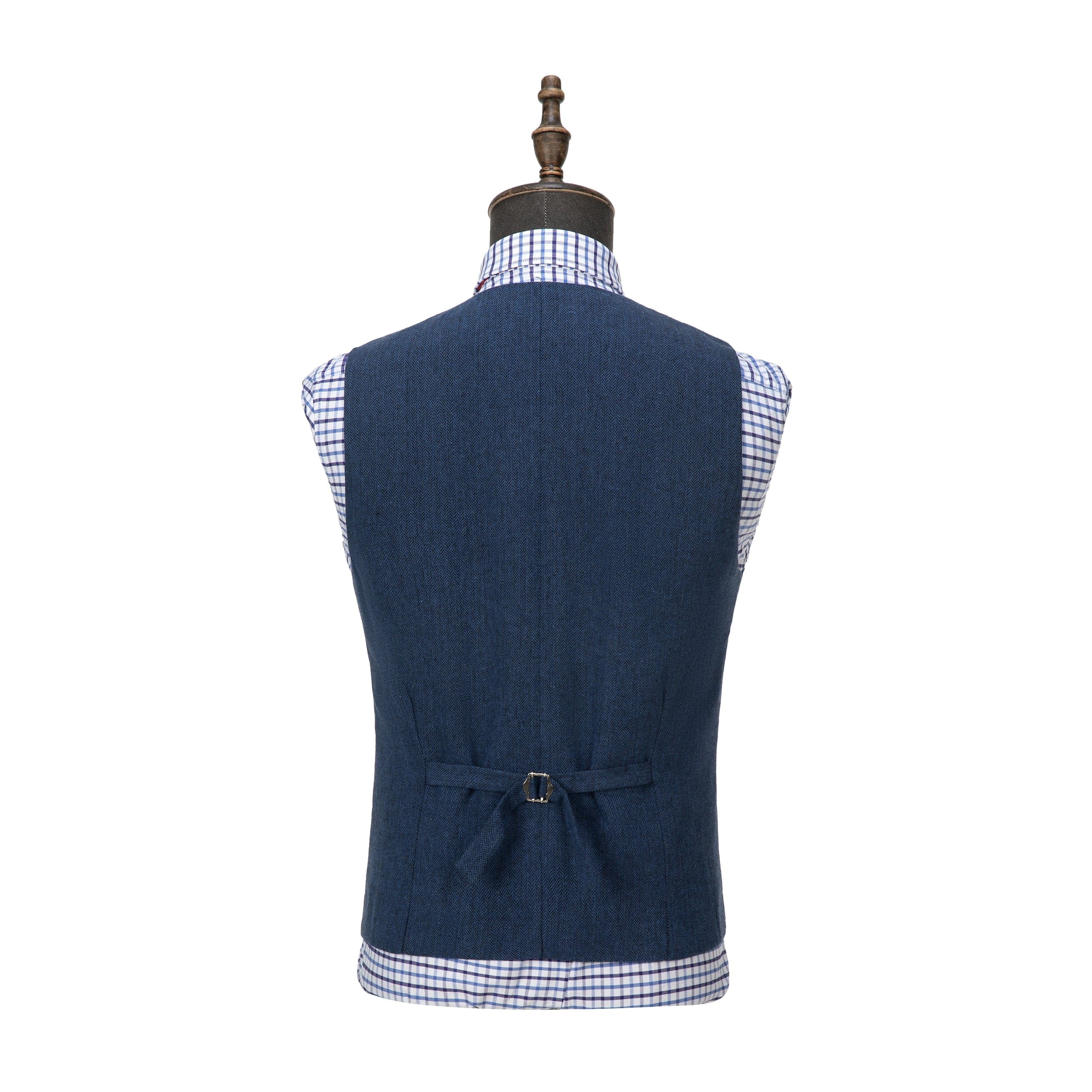 ceehuteey Men's Casual Tweed Herringbone V Neck Waistcoat