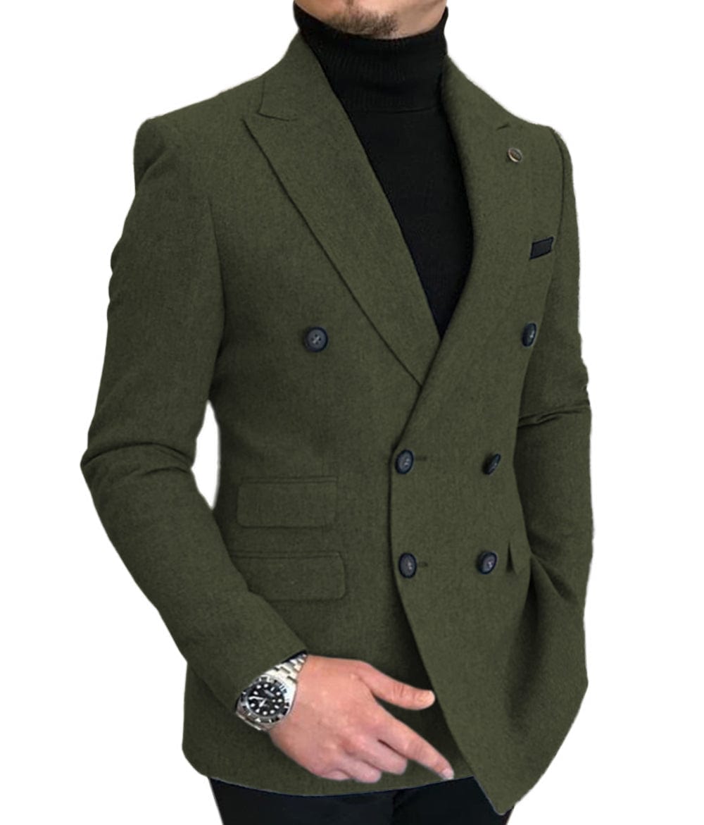 ceehuteey Men's Casual Tweed Regular Fit Notch Lapel Blazer