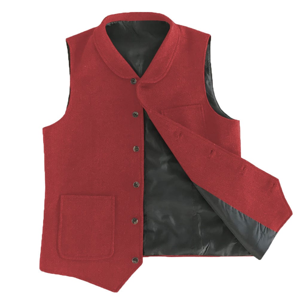 ceehuteey Men's Double Breasted Fashion Herringbone V Neck Waistcoat