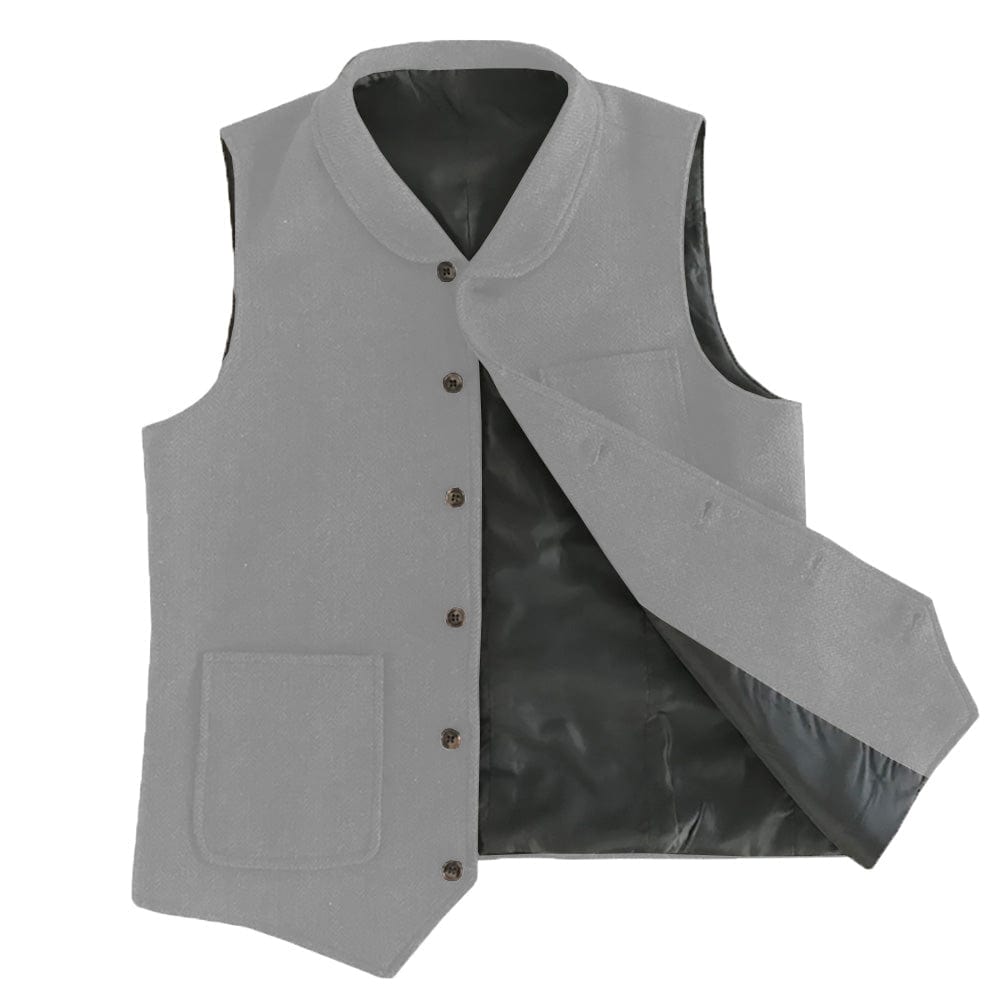 ceehuteey Men's Double Breasted Fashion Herringbone V Neck Waistcoat