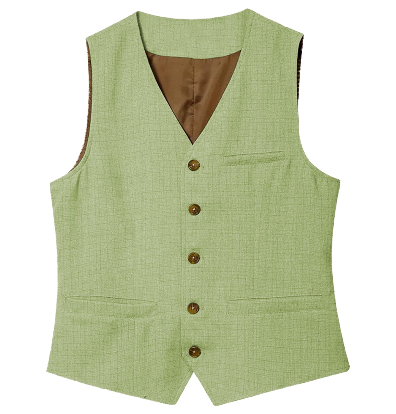 ceehuteey Men's Linen V Neck Vest Casual Summer Fashion Waistcoat