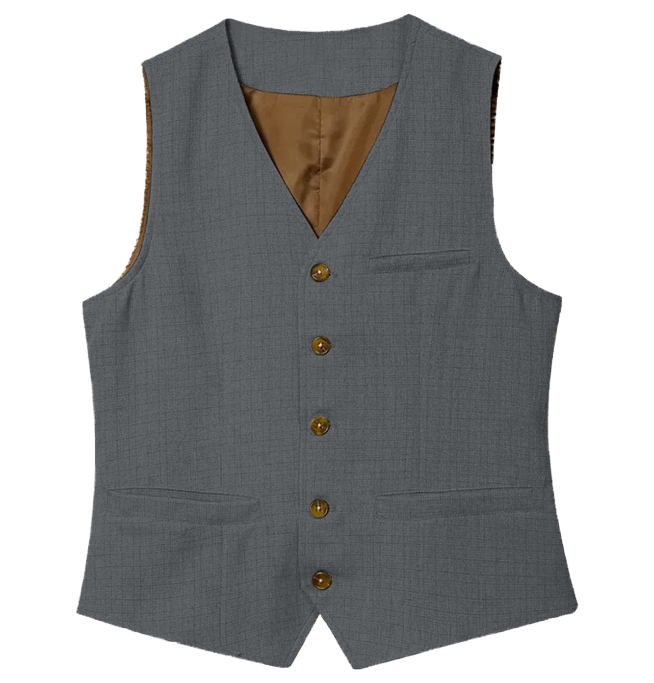 ceehuteey Men's Linen V Neck Vest Casual Summer Fashion Waistcoat