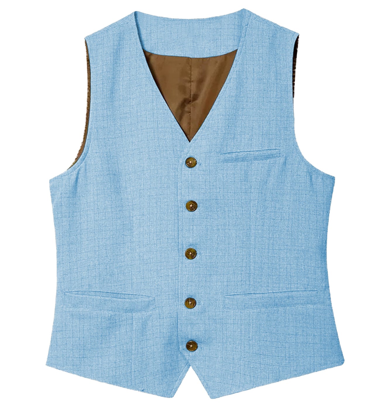 ceehuteey Men's Linen V Neck Vest Casual Summer Fashion Waistcoat