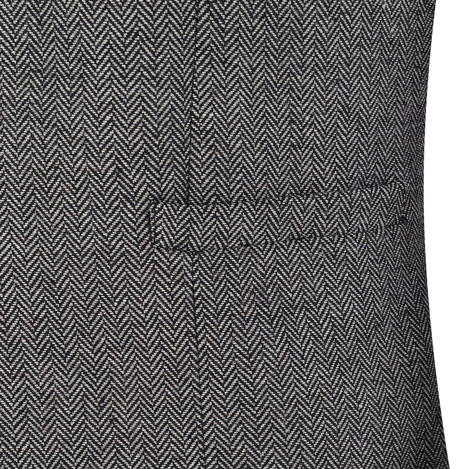 ceehuteey Men's Tweed Herringbone Paneled Satin Vest Slim Fit Waistcoat