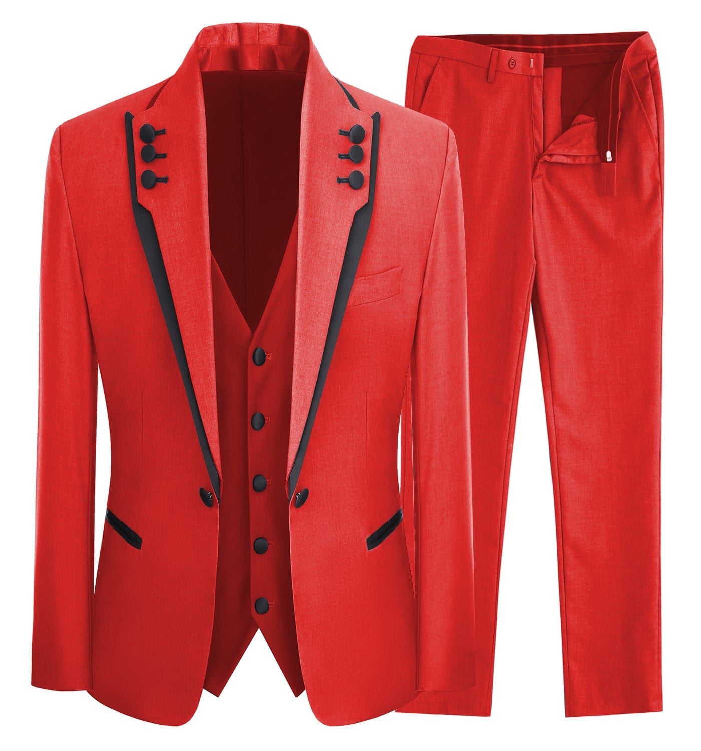 ceehuteey Western Mens 3 Piece Suit Blazer Vest Pant for for wedding party